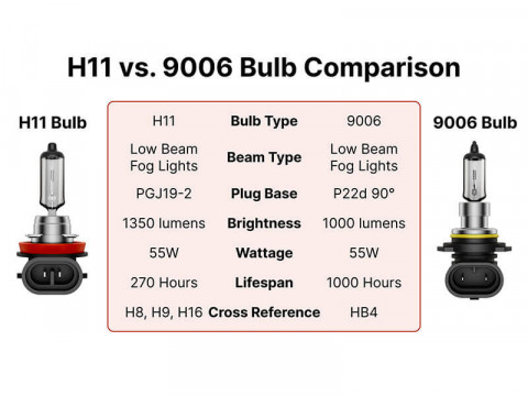 H11 vs. 9005 vs. 9006 Bulbs: Exploring the Differences